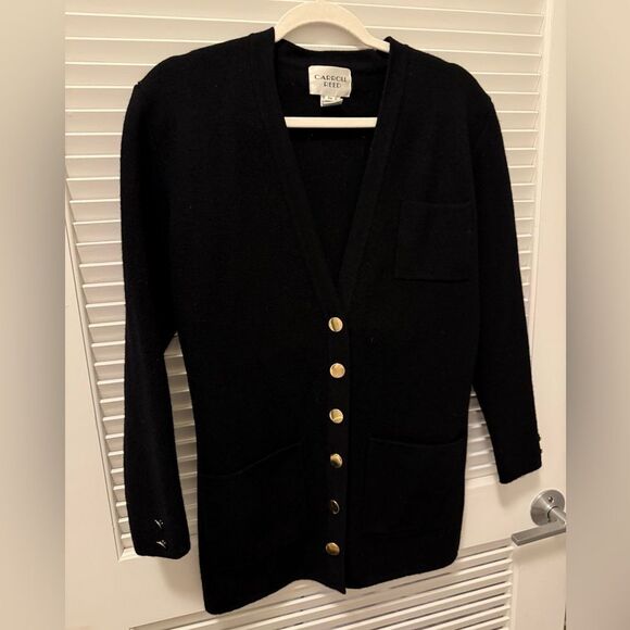 Carroll Reed Vintage 100% Merino Wool Cardigan with Gold Buttons, Size M - Picture 2 of 8